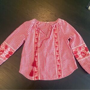 Monsoon Red Blouse with Country Charm